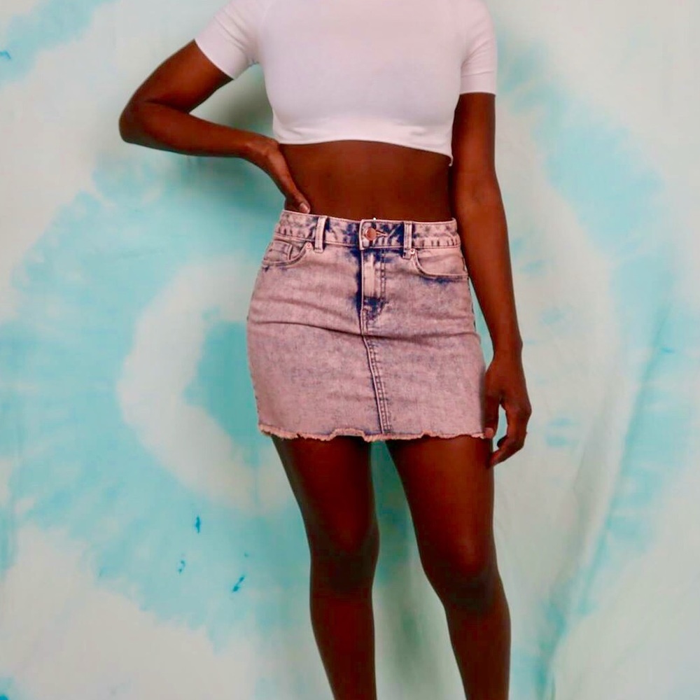 Acid Wash Mini Skirt